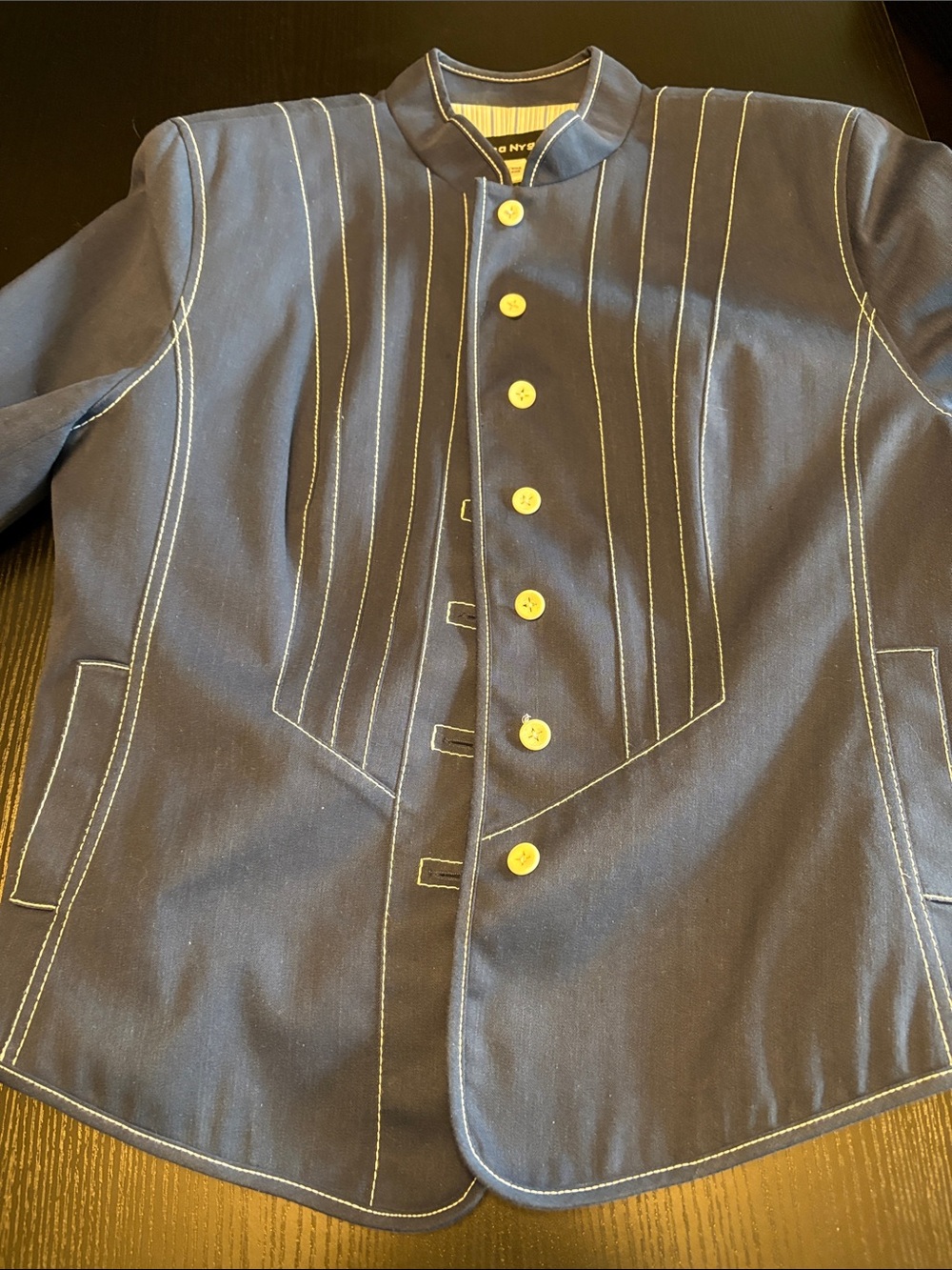 Bianca Nygard Classic Navy Stand-Collar Jacket - Picture 7 of 8